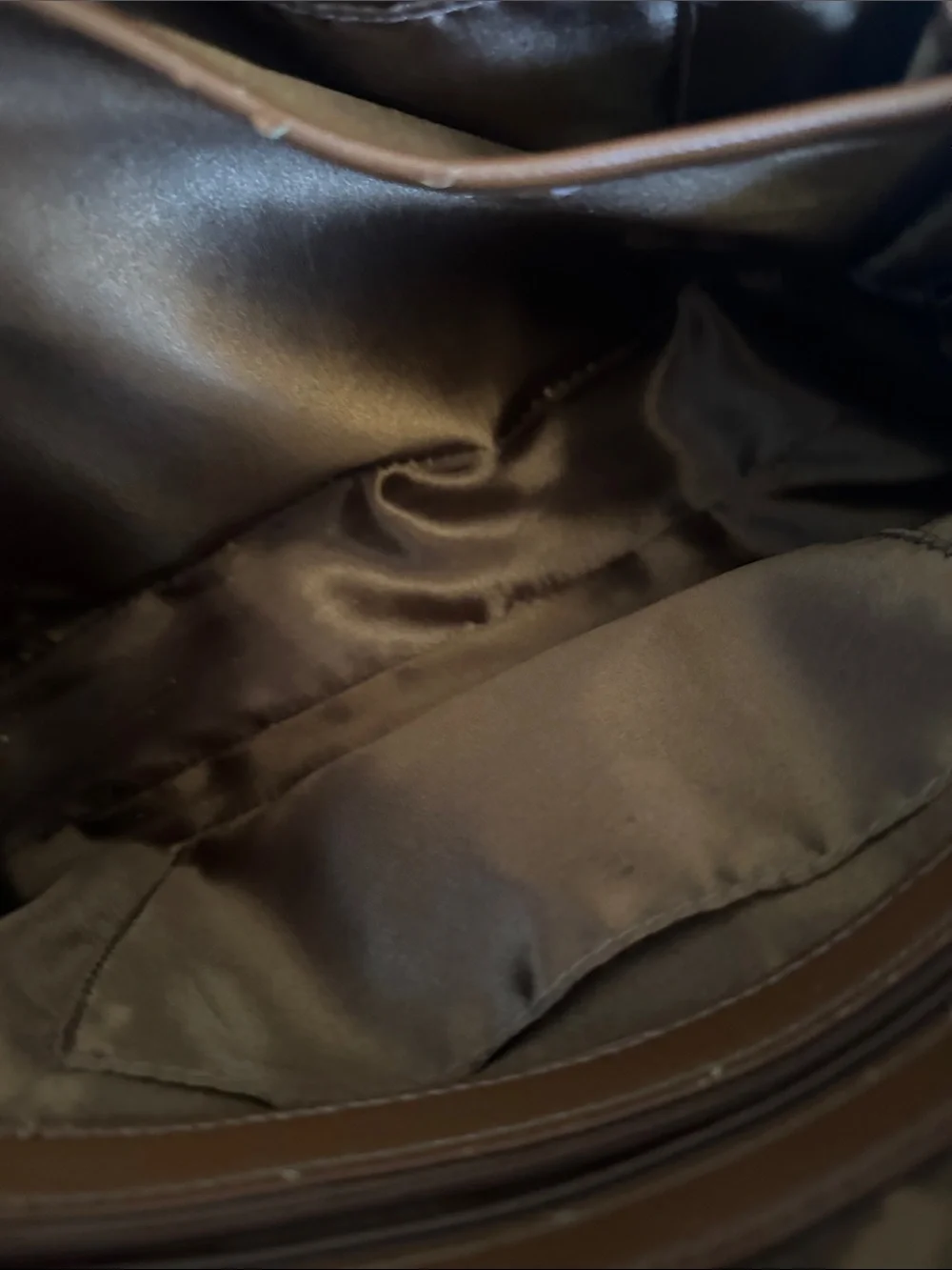 Joy & Iman Caramel Brown Dome Satchel Handbag